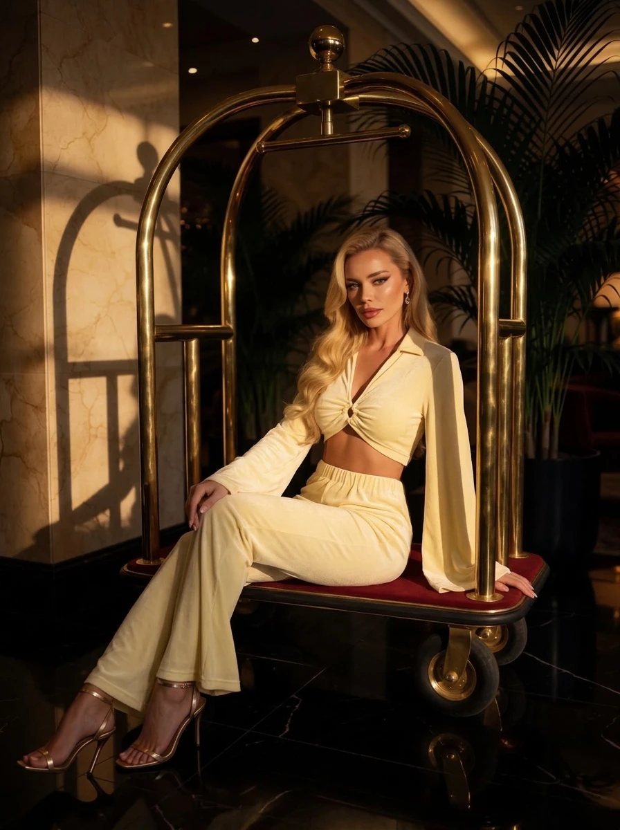 Kathyrn — en el carrito del hotel
